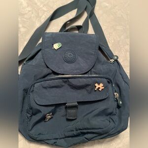 Navy Blue Backpack with Pins